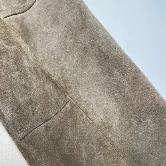 Vintage 90’s The Fox Collection Suede Leather Bomber Jacket Gray Chinstrap M - Picture 6 of 8